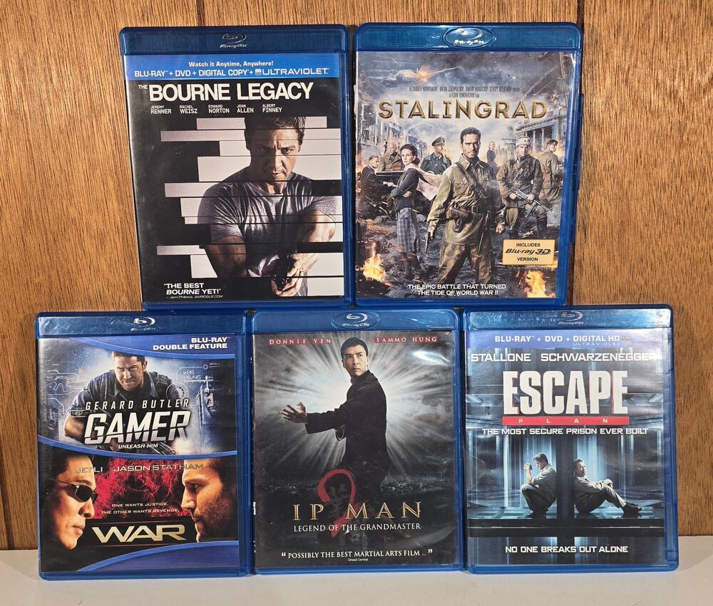 Blu-ray Movie Lot Bourne Legacy Escape Plan Ip Man Gamer War Stalingrad